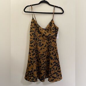 NWT Urban Outfitters Leopard‎ Print Satiny Cami Slip Dress - S